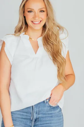Ruffle Accent Flutter Sleeve Top